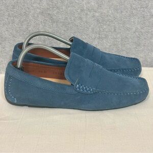 Hevias Navigator Slip-On Suede Driving Loafers Shoes-Blue-Men Size 9.5 D